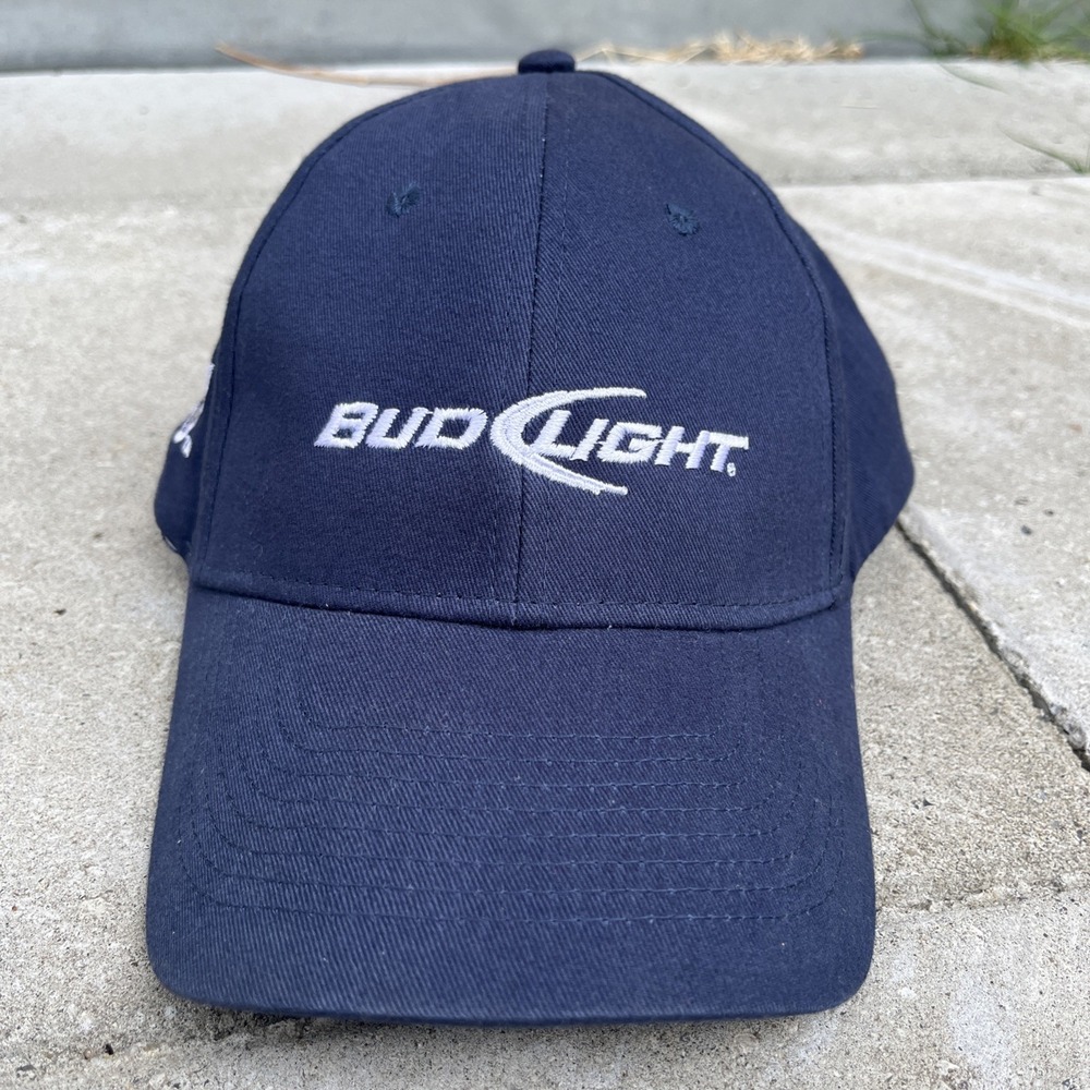 Bud Light Blue Baseball Cap Hat New England Patriots Logo On Side